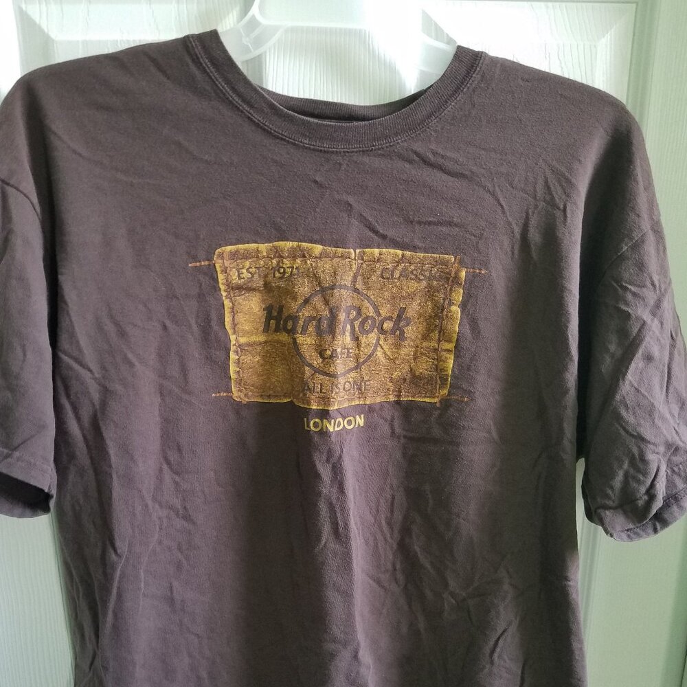 Hard Rock Cafe London T-Shirt “ALL IS ONE” Classic Brown Sz L